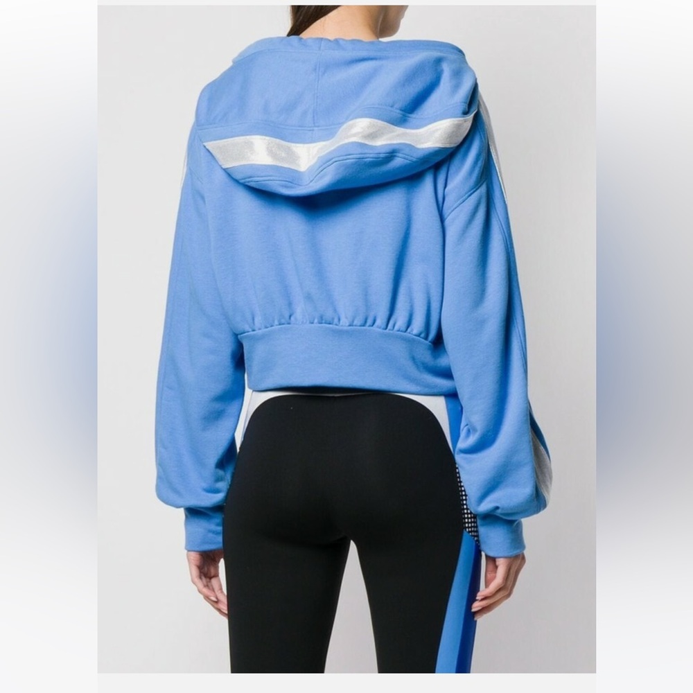 Stylish Blue Women's Hoodie with Silver Accents